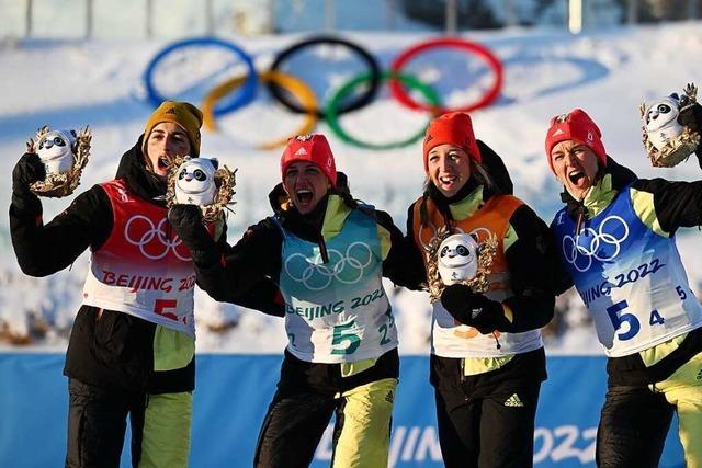 Zweite Biathlon-Medaille in Peking: Frauen-Staffel holt Bronze