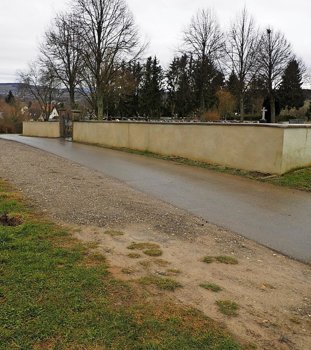 Gegenber der stlichen Friedhofsmauer wird ein Parkplatz angelegt.  | Foto: Herbert Frey