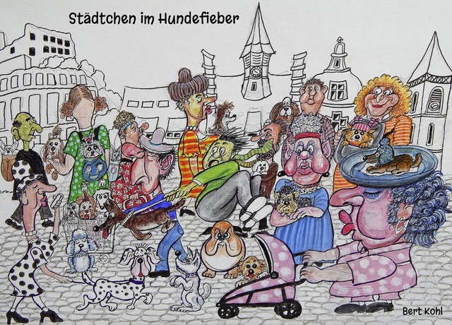 Die Zunahme der Hundehalter in Staufen... Bert Kohl zu diesem Cartoon angeregt.  | Foto: Bert Kohl