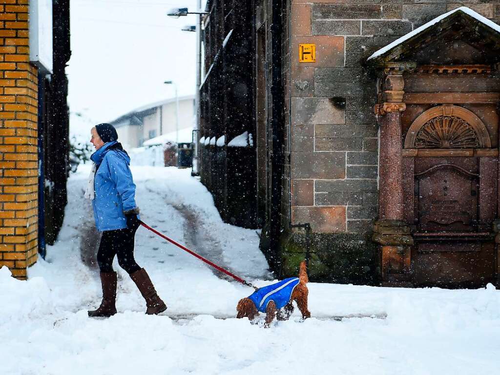 Im schottischen Auchterarder brachte Sturm „Eunice“ Schnee mit.