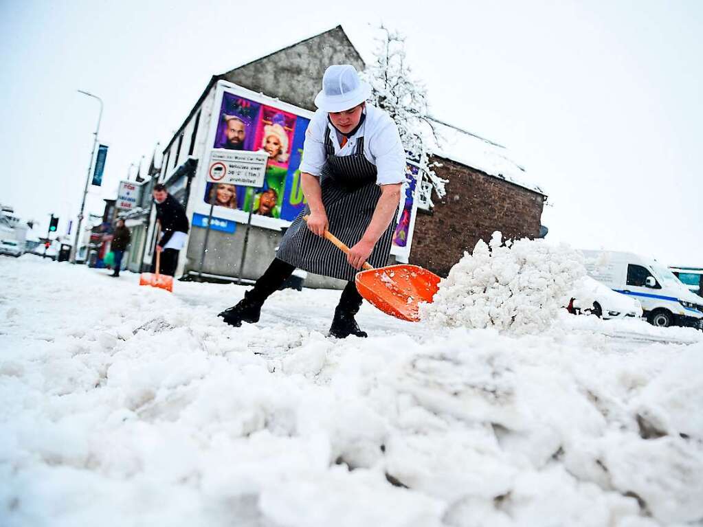 Im schottischen Auchterarder brachte Sturm „Eunice“ Schnee mit.