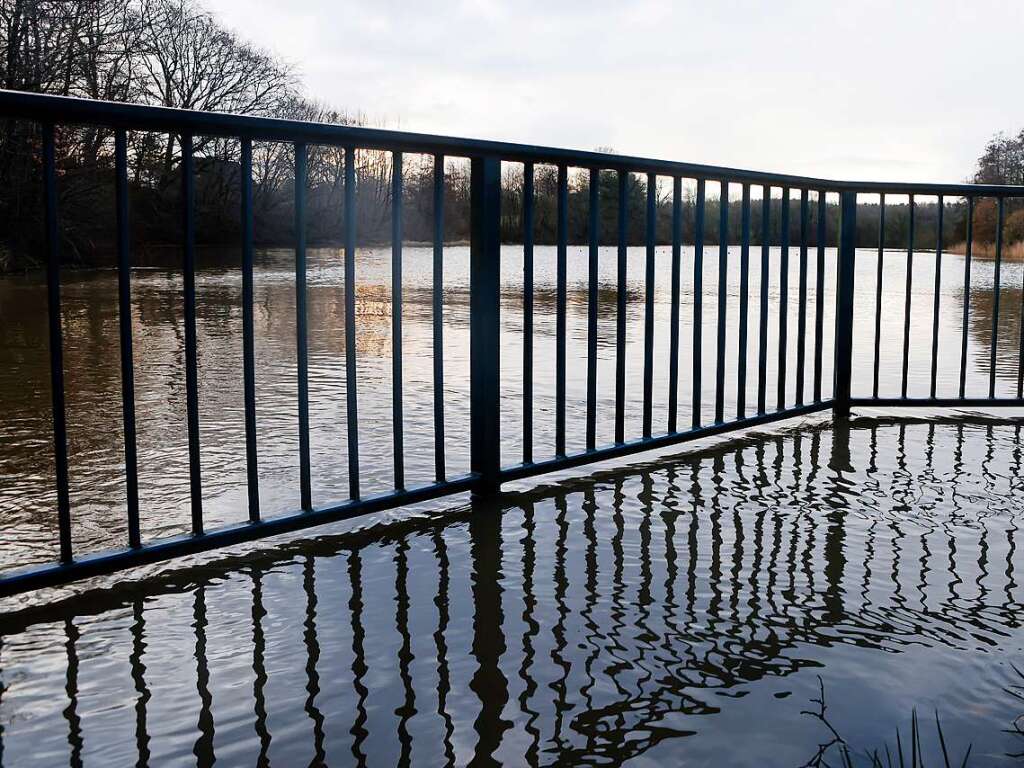 Schwentinental: Nach dem schweren Sturm Zeynep in Teilen Deutschlands ist der Wasserpegel der Schwentine deutlich angestiegen.