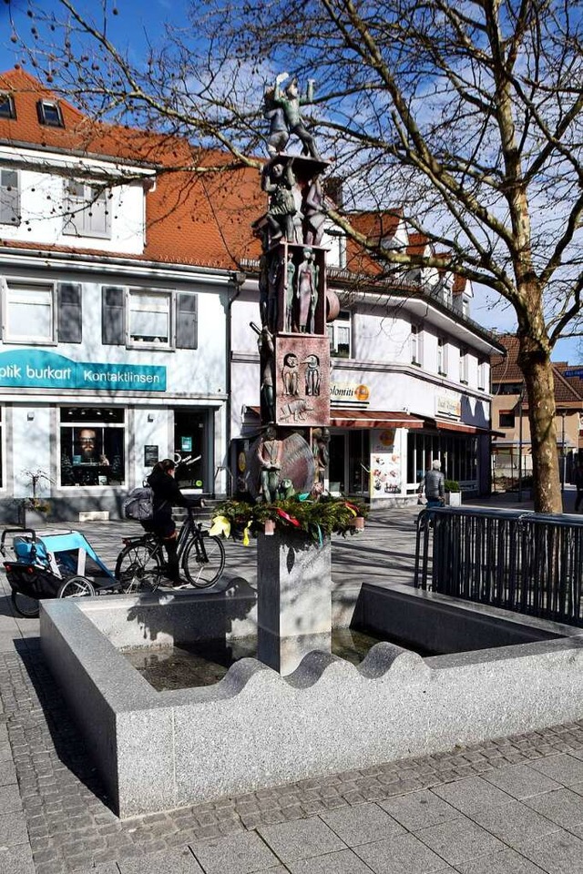 Von einer Abstellung der Brunnen wre ...nen am Oberrheinplatz nicht betroffen.  | Foto: Horatio Gollin