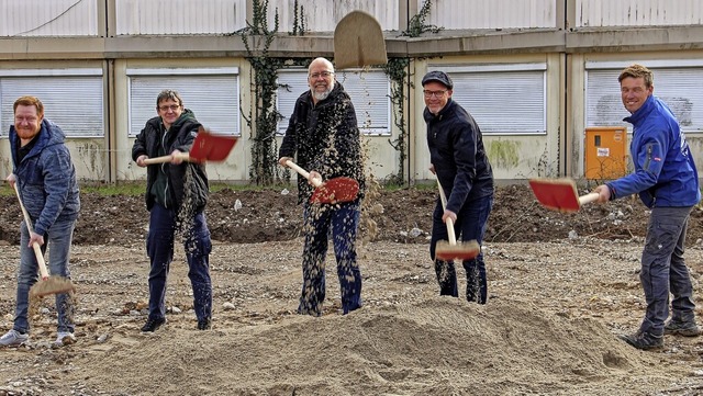 Offizieller Spatenstich fr den Neubau...el Kietz und Andreas Meier (von links)  | Foto: Ruth Seitz