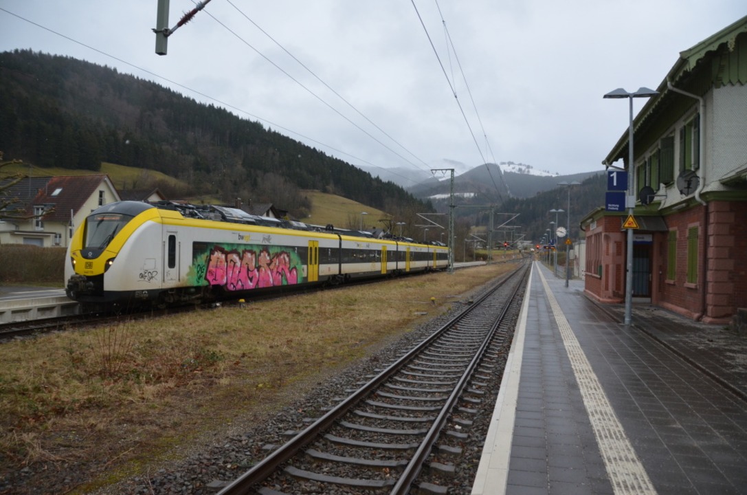 Im Bahnhof Himmelreich endeten die Züg...n seit sechs Uhr kein Zug mehr fahren.  | Foto: Max Schuler
