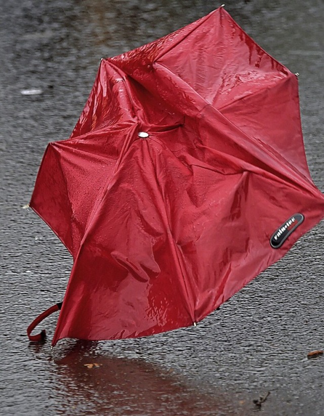 Ein kaputter Regenschirm in strmischen Zeiten.  | Foto: Uwe Zucchi
