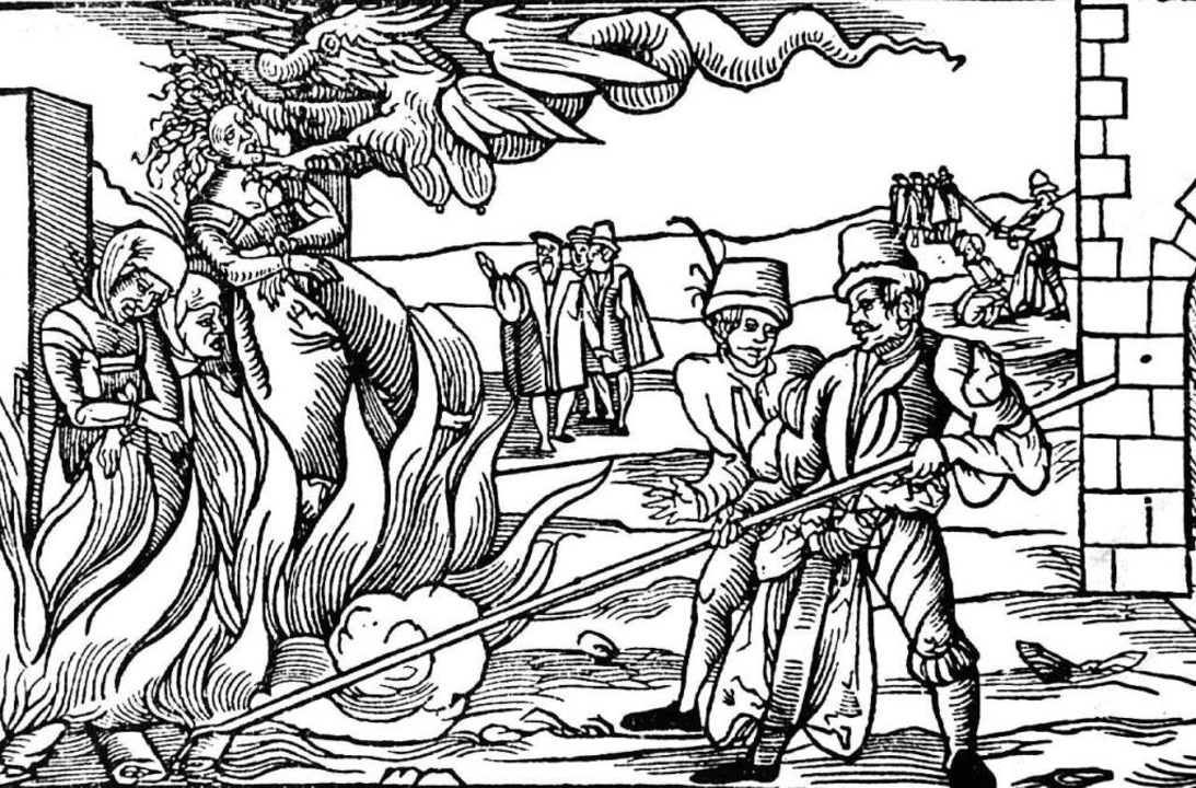 Verurteilt und verbrannt wegen Hexerei...verbrennung in Dernburg im Jahre 1555.  | Foto: Frm