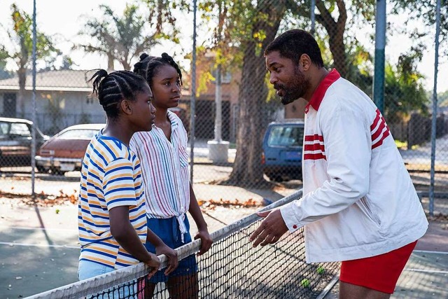 Wunderkinder mit  Papa: Demi Singleton, Saniyya Sidney,  Will Smith  (v. l.)  | Foto: Chiabella James (dpa)