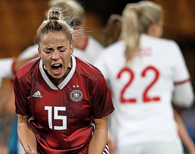 Sauer nach einem Gegentor:  Nationalspielerin Giulia Gwinn  | Foto: ADRIAN DENNIS (AFP)