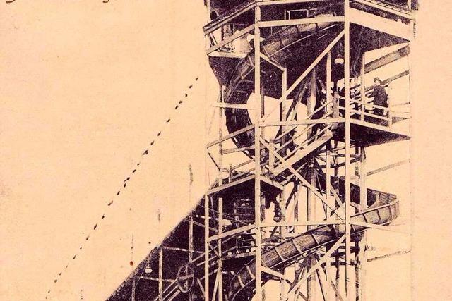 Diese Turmrutschbahn war die Attraktion des Säckinger Fridlini vor 100 Jahren
