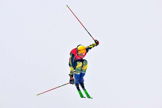 Skicrosserin Daniela Maier bei den Olympischen Winterspielen Daniela Maier.  | Foto: MARCO BERTORELLO (AFP)