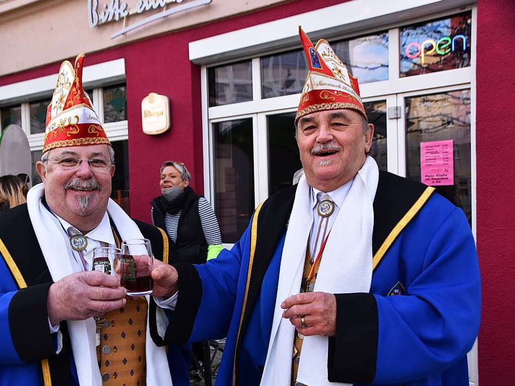 Impressionen von der Beizenfasnacht: Zunftmeister Andreas Walter (links) und Oberzunftmeister Michael Birlin