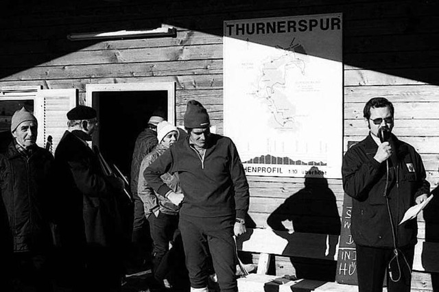 Im Dezember 1972 wurde die Anlage Thur...enjos und Brgermeister Kurt Hartwich.  | Foto: Heinrich Fehrenbach