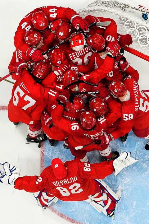 Das russisches Eishockey-Team  | Foto: Matt Slocum (dpa)