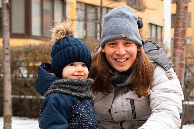 Pirmin Styrnol mit Arthur, dem einhalb...din Anzhelika, vor fnf Wochen in Kiew  | Foto: Anzhelika Kovalenko