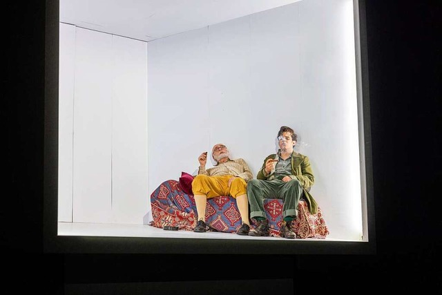 Antonis Antonianidis als Franz Huchel ...) und Hartmut Stanke als Sigmund Freud  | Foto: Britt Schilling