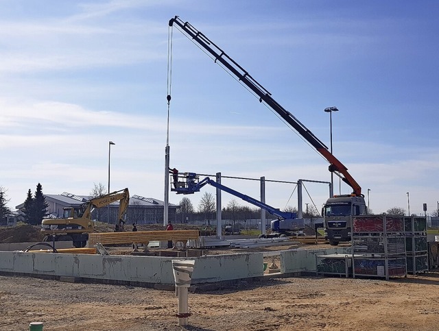 Die Arbeiten am neuen Ringsheimer Bauhof schreiten voran.   | Foto: Gemeinde Ringsheim