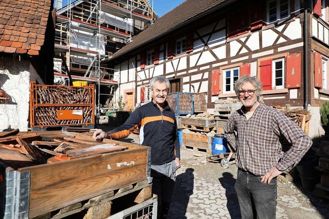 Bei der Restaurierung, die der Eigent...ollen  im Frhjahr  eingedeckt werden.  | Foto: Christoph Breithaupt