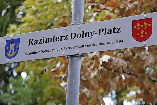 2019 ist der Kazimierz Dolny-Platz in Staufen eingeweiht worden.  | Foto: Hans-Peter Mller
