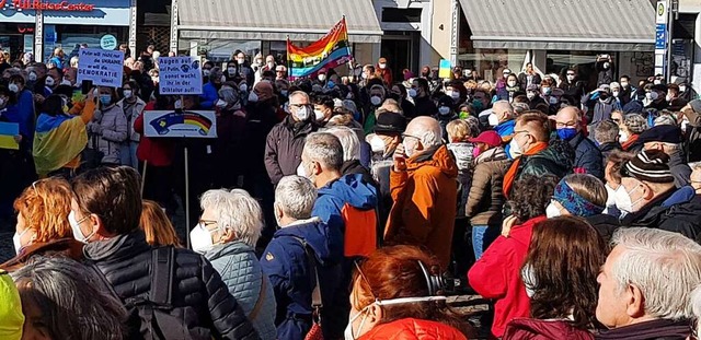 Kundgebung auf dem Emmendinger Marktplatz am 26. Februar  | Foto: Gerhard Walser