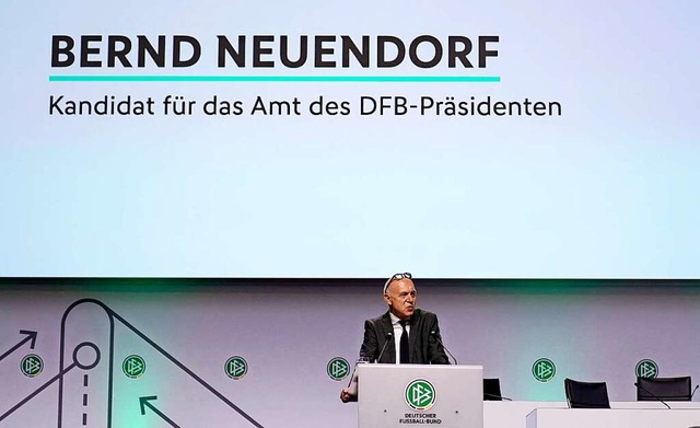 Bernd Neuendorf hat sich bei der Wahl zum neuen DFB-Prsidenten durchgesetzt.   | Foto: RONALD WITTEK (AFP)