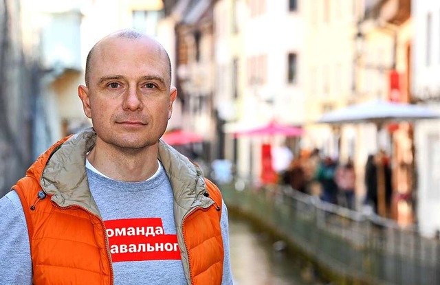 Alexey Gresko in Freiburg. Sein &#8222...rt hat er in den Breisgau mitgenommen.  | Foto: Thomas Kunz