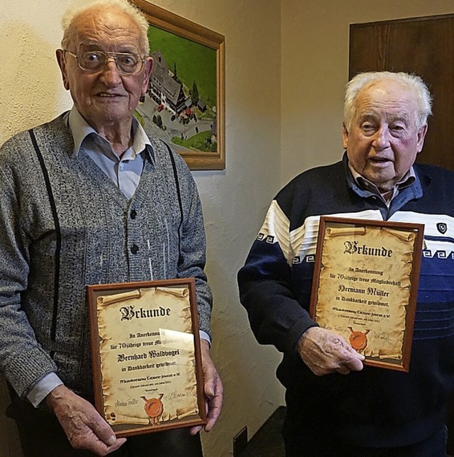 Bernhard Waldvogel (links) und  Hermann Mller  | Foto: Musikveren Titisee-Jostal