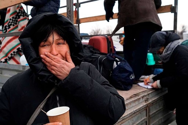 Geflchtete aus Mariupol am Mittwoch in Zaporizhzhia.  | Foto: EMRE CAYLAK (AFP)