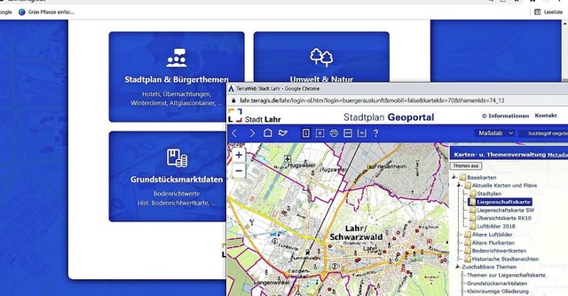 Der neue Stadtplan von Lahr auf der Homepage   | Foto: Stadt Lahr