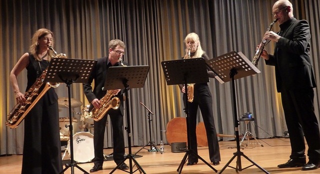 Das Saxofourte-Quartett begeisterte  m...r Macks Komposition &#8222;Run&#8220;.  | Foto: Bianca Flier