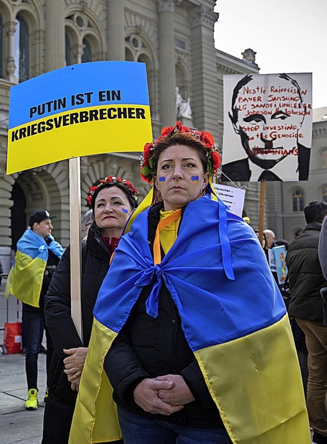 Anti-Ukraine-Krieg-Protest in Bern  | Foto: Peter Klaunzer (dpa)
