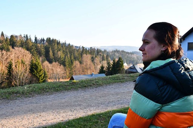 Diesen Ausblick  hat Valeriia Hermann ...offt, die Mama bald bei sich zu haben.  | Foto: Tanja Bury