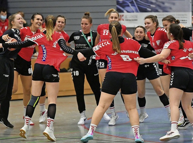 Haben derzeit regelmig Grund zur Fre...e Handballerinnen des TuS Schutterwald  | Foto: Wolfgang Kuenstle