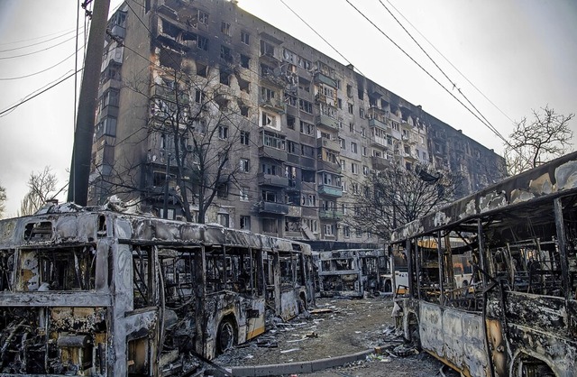 Weite Teile von Mariupol sind zerstrt.   | Foto: Maximilian Clarke (dpa)