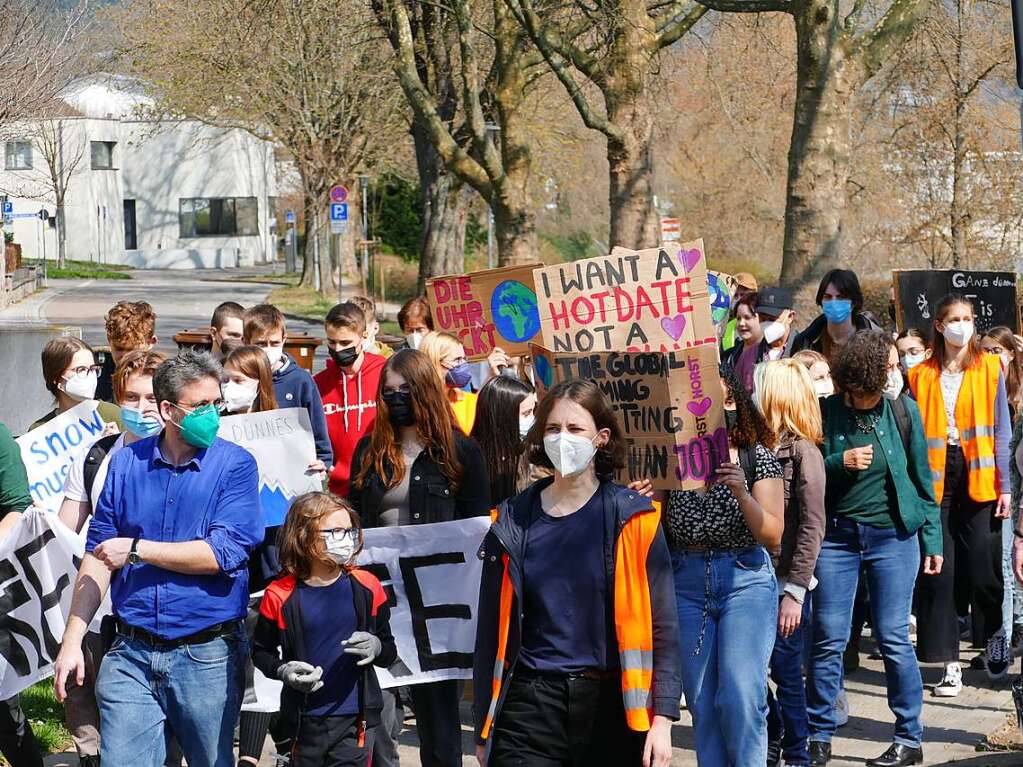 Rund um den Globus und auch in Bad Sckingen demonstrierten junge Menschen fr Klimaschutz und Frieden.