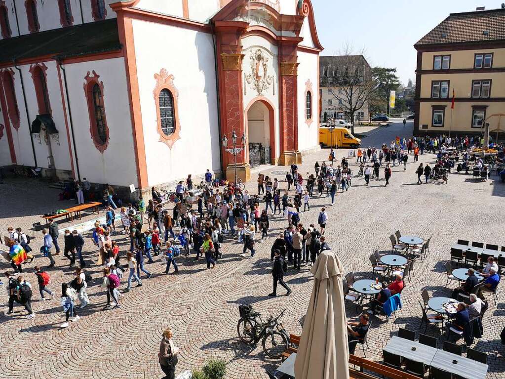 Rund um den Globus und auch in Bad Sckingen demonstrierten junge Menschen fr Klimaschutz und Frieden.