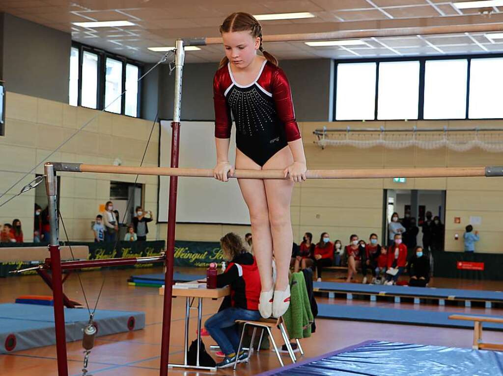 Beste Stimmung herrschte beim Turnwettkampf in der Bonndorfer Stadthalle. Die jungen Sportlerinnen und Sportler freuten sich, nach zweijhriger Corona-Pause wieder ihre Leistungen zeigen zu knnen.