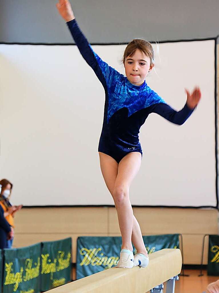 Beste Stimmung herrschte beim Turnwettkampf in der Bonndorfer Stadthalle. Die jungen Sportlerinnen und Sportler freuten sich, nach zweijhriger Corona-Pause wieder ihre Leistungen zeigen zu knnen.