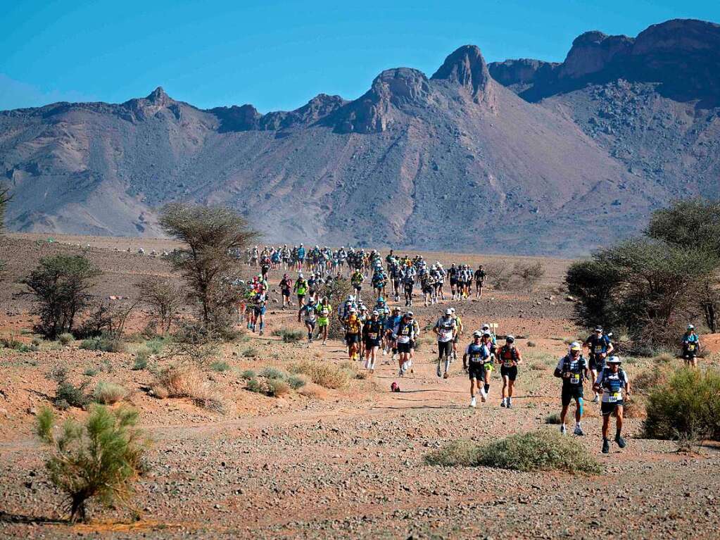 Auf 250 Kilometern fhrt der Ultra-Marathon durch die Wste.