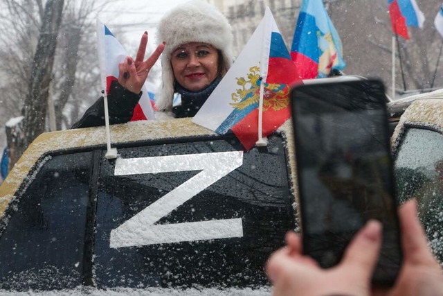 Der Buchstabe  Z ist zu einem Symbol fr das russische Militr geworden.  | Foto: STRINGER (AFP)