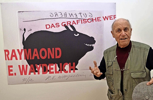 Raymond E. Waydelich bei der Prsentat... im Kunstverein Offenburg-Mittelbaden.  | Foto: Tycho Klettner