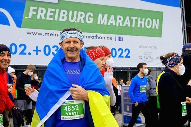 Ukrainischer Läufer beim Freiburg-Marathon: 