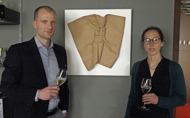 Finissage: Heinz Wagner und Claudia Bo...r  in  der St. Blasier Sektmanufaktur.  | Foto: Karin Stckl-Steinebrunner