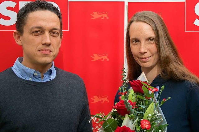 Franziska Ehmer und Joshua Lorenz bild...neue Doppelspitze der Sthlinger SPD.   | Foto: Xaver Ehmer