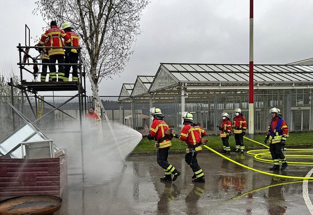 Drei Frauen und elf Mnner legen das Leistungsabzeichen ab.  | Foto: Feuerwehr Laufenburg