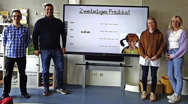 Das Team der Alemannenschule um Schull...die neuen digitalen Tafeln in Betrieb.  | Foto: Gemeinde Hartheim