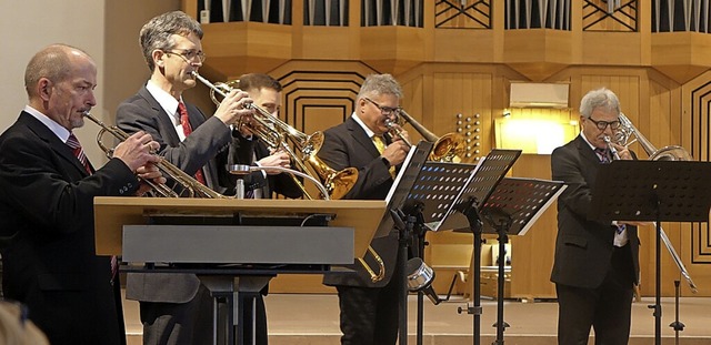 Das Blserensemble Querblechein spielt... klassische und auch jazzige Stcke.    | Foto: Roswitha Frey