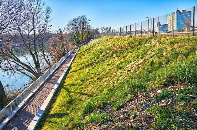 Wann der Rheinuferweg durchgngig zugnglich wird, ist noch unklar.  | Foto: BASF SE