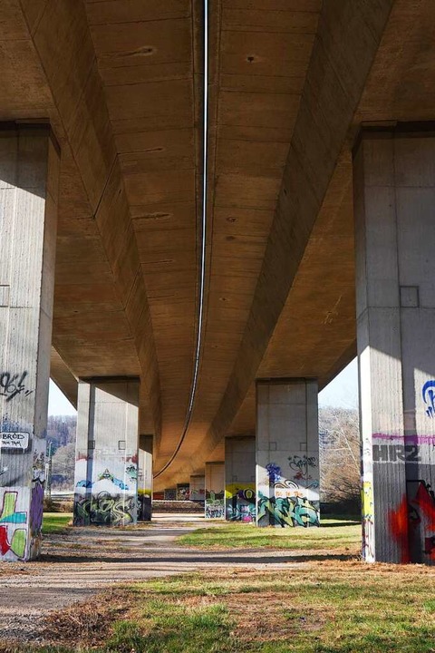 Bei der Bridge Gallery im Grtt in Lrrach  darf man legal Graffiti sprayen.  | Foto: Lisa Petrich