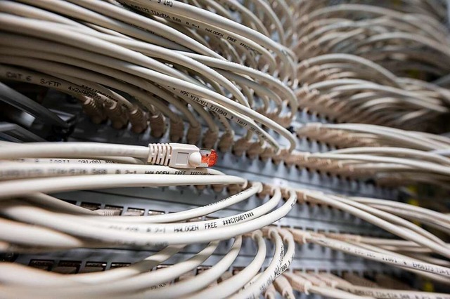 Netzwerkkabel sorgen fr schnelles Internet und das kostet viel Strom.  | Foto: Marijan Murat (dpa)